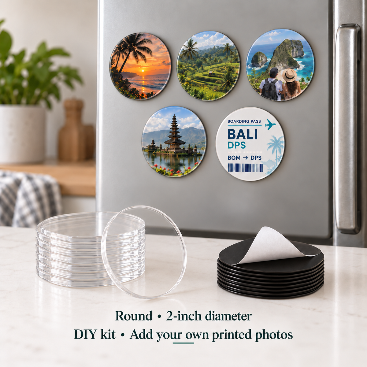 Travel Memories – Personalized Photo & Boarding Pass Fridge Magnets