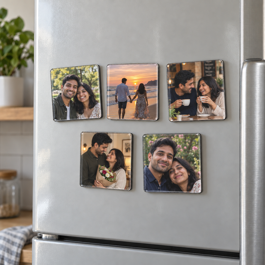 DIY Couple Memories Fridge Magnet Kit — fridge display