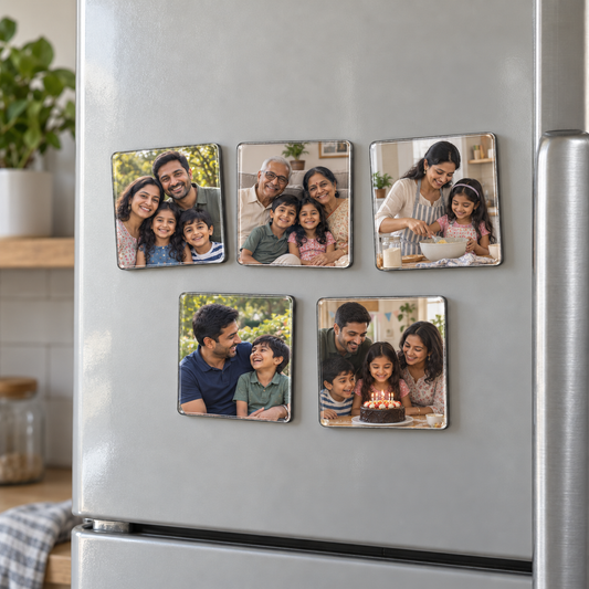 DIY Family Memories Fridge Magnet Kit — fridge display