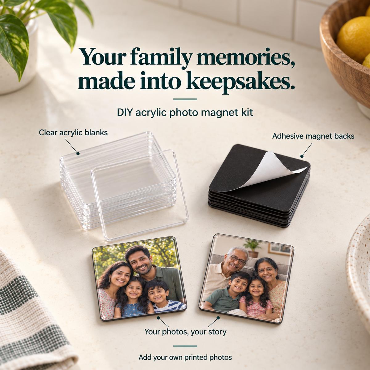 DIY Family Memories Fridge Magnet Kit — kit essentials