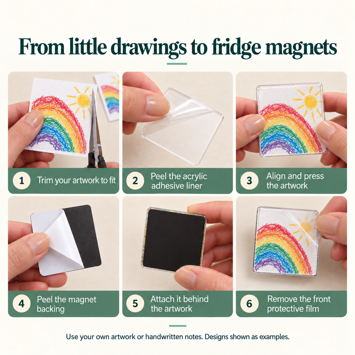 DIY Kids’ Art & Wishes Fridge Magnet Kit — how to make