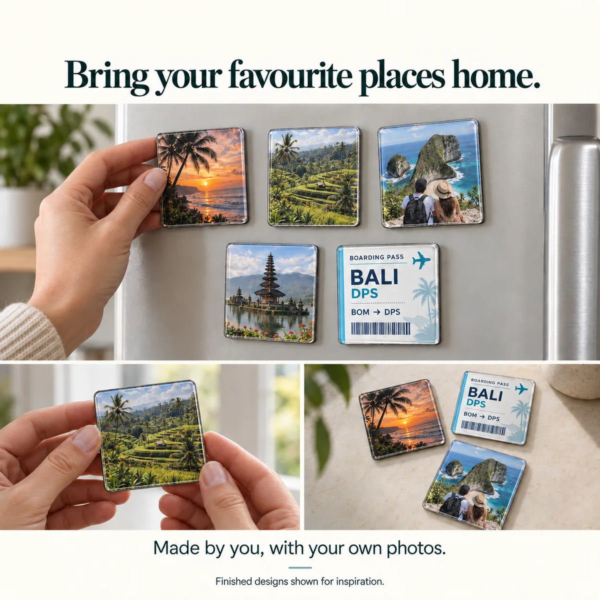Travel Memories – Personalized Photo & Boarding Pass Fridge Magnets