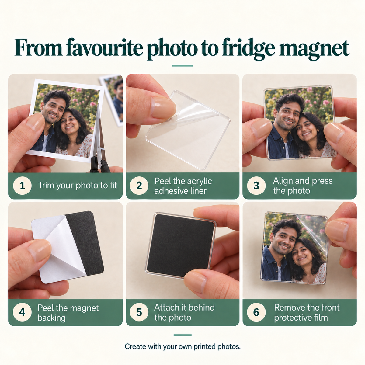 DIY Couple Memories Fridge Magnet Kit — how to make