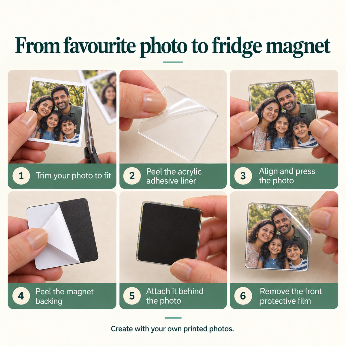 DIY Family Memories Fridge Magnet Kit — how to make