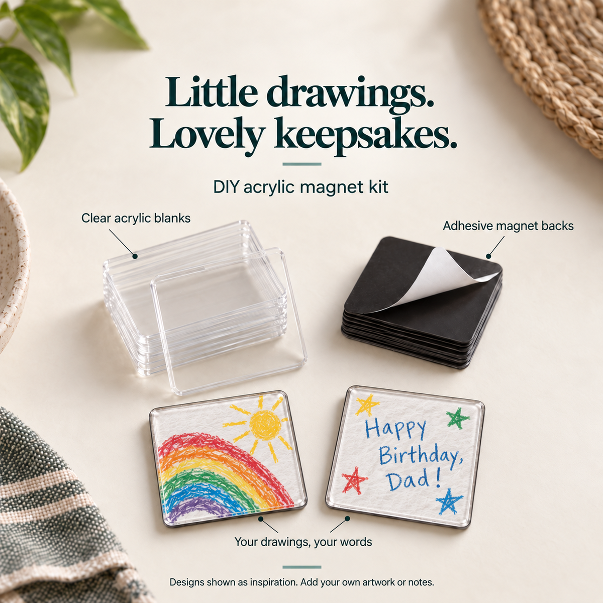 DIY Kids’ Art & Wishes Fridge Magnet Kit — kit essentials