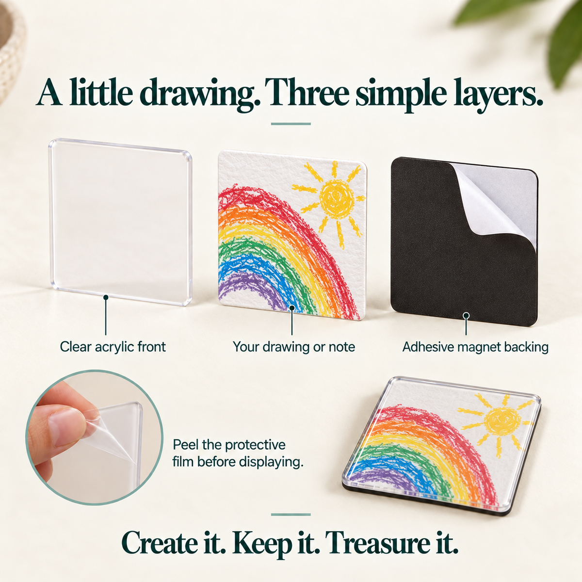 DIY Kids’ Art & Wishes Fridge Magnet Kit — product layers