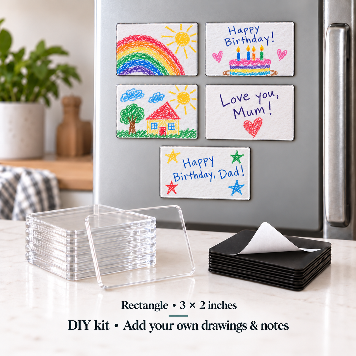 DIY Kids’ Art & Wishes Fridge Magnet Kit — primary rectangle 3x2 inch