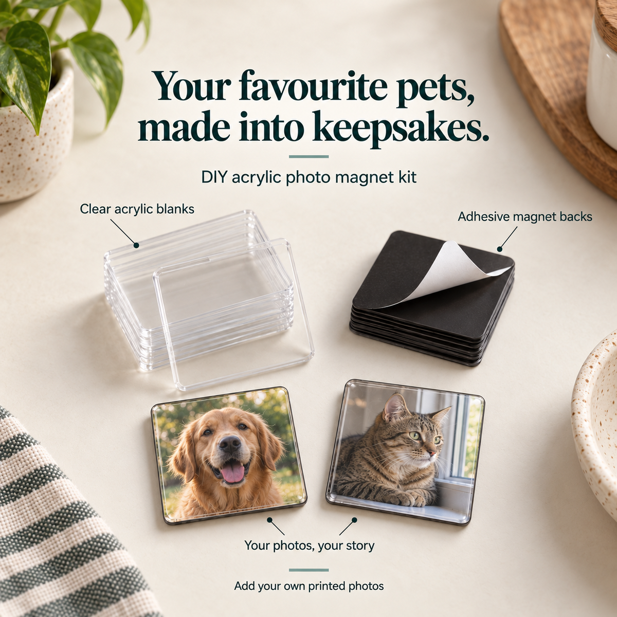 DIY Pet Memories Fridge Magnet Kit — kit essentials