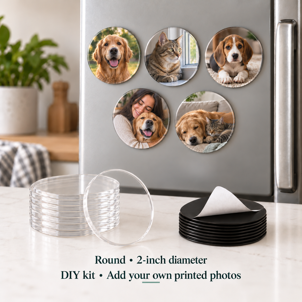 DIY Pet Memories Fridge Magnet Kit — primary round 2 inch